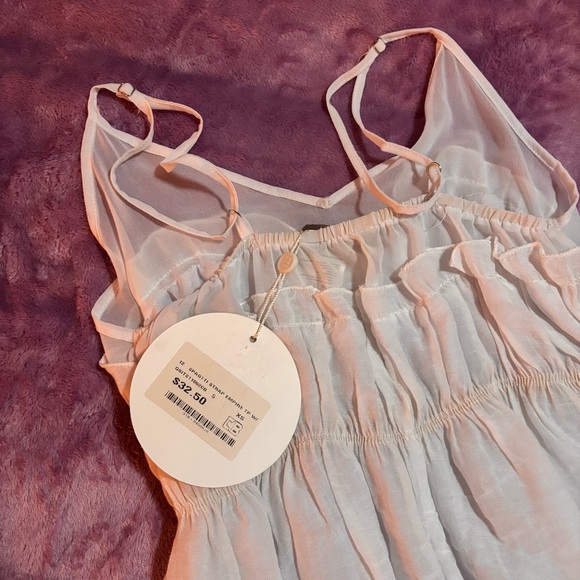 White Babydoll Ruffled Spaghetti Strap Empire Cami Size XS NWT, Costa Blanca - Picture 6 of 10
